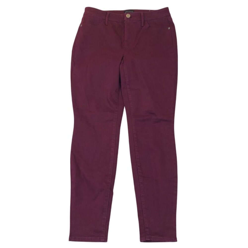 Talbots Womens Pants Size 4P Slim Jeggings Snkle Stretch Casual Travel Burgundy